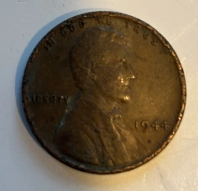 RARE 1944 Wheat Penny Error No Mint Mark Rim Error Cent Coin Nice - Image 1 of 2
