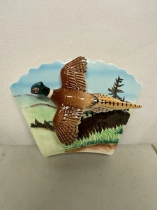 Vintage Ring Necked Pheasant Wall Pocket, Ceramic,Made in Japan, Bird hunting - Bild 1 von 9