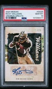 2024 Panini Mosaic Ricky WILLIAMS Auto Gridiron Greats SP PSA 10 17A - Picture 1 of 2