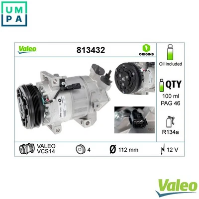 COMPRESSOR AIR CONDITIONING 813432 FOR RENAULT DACIA LOGAN/MCV/II 1.1L 4cyl 1.1L - Image 1 of 4