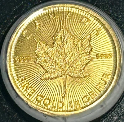 Moneda de oro fino puro 2021 hoja de arce de Canadá .9999 1 gramo 50 centavos sellada sin circular Foto 1 de 3