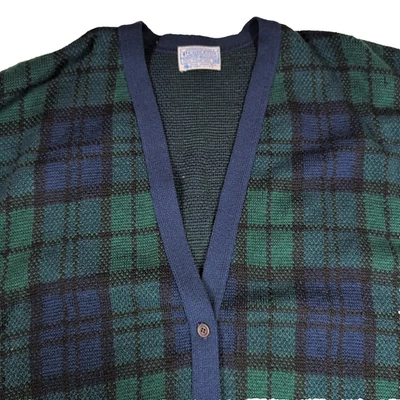 VTG Pendleton Womens Sweater Vest Green Plaid Wool Sz 4XL Button Front USA FLAWS - Image 1 of 4