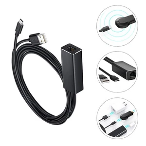 Adaptador de red de interfaz de cable de 1 pieza Micro USB a RJ45 convertidor negro - Imagen 1 de 12
