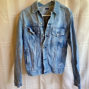 Brandy Melville Jacket Womens One Size Blue Jean John Galt Denim Form Fitting - Picture 1 of 11