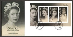GIBRALTAR, 2023 IN MEMORIAL OF QEII  MIN SHEET ON FDC - Picture 1 of 1