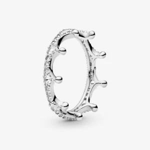 Pandora Clear Sparkling Crown Ring - 197087CZ-50 - New without Tags - Picture 1 of 3