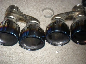 Pair AMG Oval Dual Exhaust Tips MERCEDES BENZ 2.5in 5inch Tail Pipe Universal - Picture 1 of 8