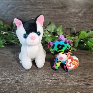 2 kleine Katzenkätzchen Plüsch/Stofftiere. TY Beanie BOO "Dotty" Clip On Plüsch. - Bild 1 von 8