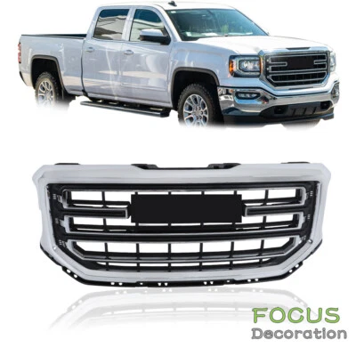 Grelha superior cromada para parachoque dianteiro para GMC Sierra 1500 2016-2018 - Imagem 1 de 4
