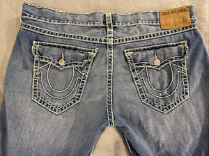 Pantalones de mezclilla True Religion Billy relajados bootcut para hombre talla 44 X 32 puntada EE. UU. Y2K USADOS EN EXCELENTE ESTADO - Imagen 1 de 9
