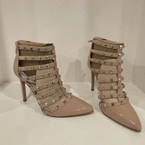 Mix No. 6 Danela Pumps Sugar Maple Beige Studded Straps Stiletto Heels Women 7.5 - Picture 1 of 8