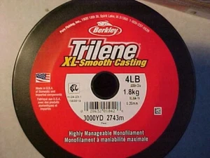 NEW BULK SPOOL BERKLEY TRILENE 4 LB 3000 YDS CLEAR FISHING LINE XL - Picture 1 of 3