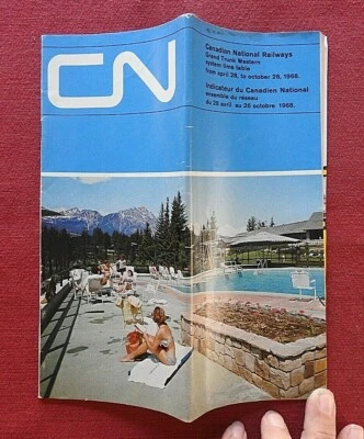 1968 GRAND TRUNK RAILWAY CANADIAN NATIONAL RAILROAD TIME TABLE BROCHURE NICE - Image 1 of 4