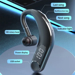 Bluetooth V5.2 Stereo Earphone Wireless Ear Hook With Mic For Business Sports - Photo 1 sur 24