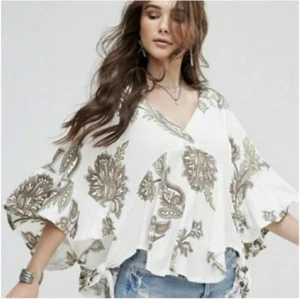 Free People Maui Wowie bedruckte geblümte Bluse Größe Small/P - Bild 1 von 11