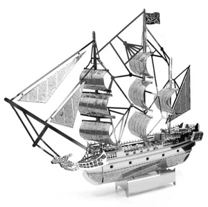 Black Pearl Pirates of the Caribbean Ship 3D Metal Self Assembly DIY Model Kit - Picture 1 of 5