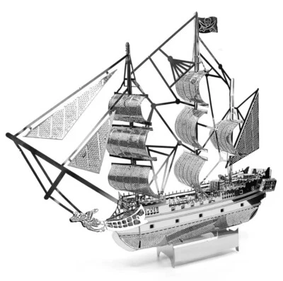 Black Pearl Pirates of the Caribbean Ship 3D Metal Self Assembly DIY Model Kit - Image 1 of 4