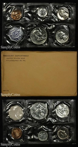 1959 Proof Set Original Envelope COA US Silver Coin Lot Mint MQ Cover