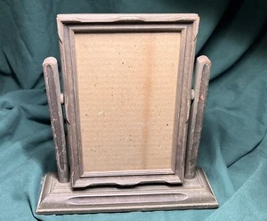 Vintage Art Deco Holz drehbarer Bilderrahmen mit Sockel & drehbarem Rahmen hält ~4"x6" - Bild 1 von 9
