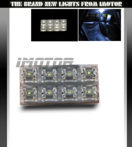 8 LED BA9S/194/168/T10 Adapter Dome Map Interior Trunk Courtesy Light White - Picture 1 of 1