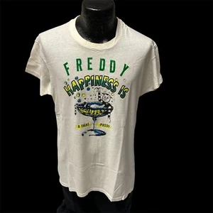 80's Hanes FREDDY Bar HAPPINESS Is A TIGHT PUSSY Cat Cocktail Drink T Shirt XL - Picture 1 of 12