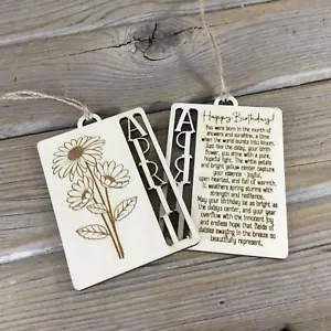 April Birthday Ornament with Birth Flower Story - Picture 1 of 2