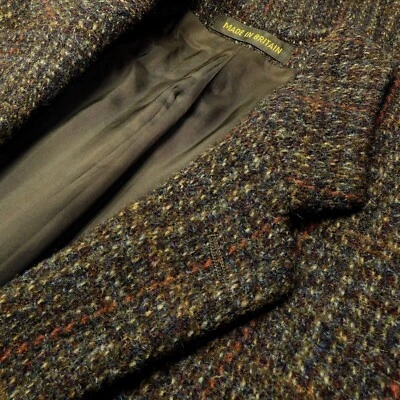 Harris Tweed Plaid Brown Tweed Wool Plaid Blazer, US 38R, EU 48 - Image 1 of 4