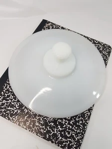 Vintage Federal Heat Proof Milk Glass 8" Grease Jar 2.5qt Lid - Picture 1 of 6