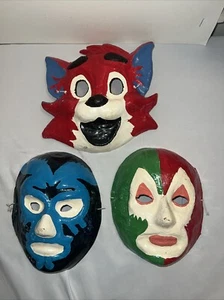 Vintage 70s/80s Masque Paper Mache Masks Handmade Creepy Horror Decor Halloween - Picture 1 of 2