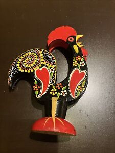 Porte-lettre coq en bois peint Portugal poulet poule poule oiseau en bois portugais