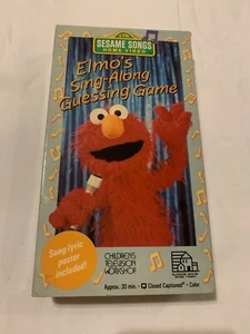 Elmos Sing Along Guessing Game VHS Tape 1991 Sesame Street Songs Henson Cartoon - Picture 1 of 4