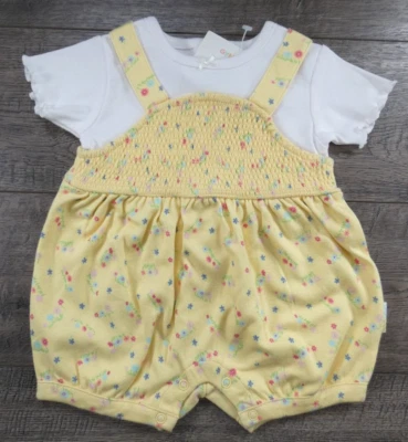 女宝宝衣服全新复古 Gymboree Layette 春季野生动物园连身裤套装 — 第 1/3 张图片