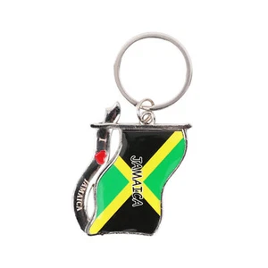 SandT Collection Jamaica Souvenir Keychain - Jamaican Flag Key Ring - Picture 1 of 3