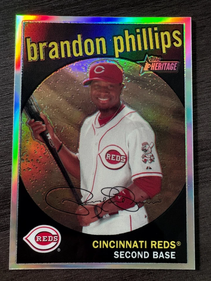 2008 Topps Heritage Chrome Brandon Phillips #C41 Refractor serial /559 - Image 1 of 2