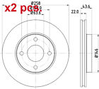 X2 PCS FRONT BRAKE DISC ROTOS X2 PCS SET 8DD 355 106-431 HELLA PAGID I