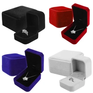 Velvet Earring Ring Necklace Pendant Jewelry Gift Boxes Storage Cases Wedding - Picture 1 of 12