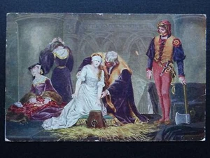 Leicester EJECUCIÓN de LADY JANE GREY en la Torre de Londres 1554 c1908 postal GP - Imagen 1 de 2