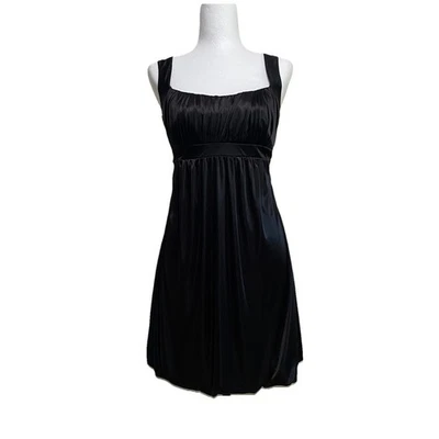 Ruby Rox Empire Waist Wide Strap Black Mini Dress With Bubble Hem Size Small - Image 1 of 4