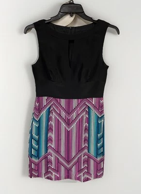 Vestido Trina Turk Business, Cóctel, Dos Tonos Talla 6 Forrado, Seda Foto 1 de 4