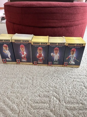 Johnny Bench Cincinnati Reds Hall of Fame Bobblehead 2011 SET of all FIVE - Image 1 of 4
