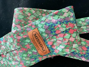 Missoni Abstract Pattern Silk Tie Italy Multicolor NEW - Picture 1 of 7