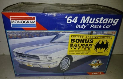 Monogram 1:24 1964 Ford Mustang Indy Pace Car Convertible + BATMAN Comic '64 - Image 1 of 4