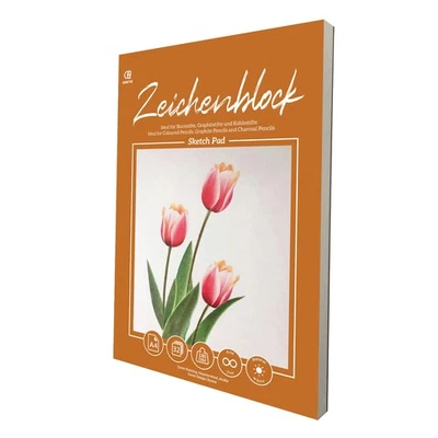 ESENG® Zeichenpapier Zeichnenblock, 32 Blätter / 64 Seiten - 180g/m² - weiß, A4