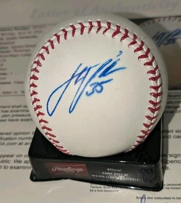 Justin Verlander Tigers Astros assinado Rawlings OML bola carta JSA - Imagem 1 de 4