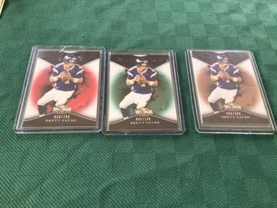 2009 Topps Triple Threads Red, Green & Gold Lot | Brett Favre /799 /249 / 149 - Image 1 of 4