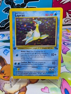 Pokemon Lapras Fossil 1ª Edición 10/62 Holo Raro MP Foto 1 de 2