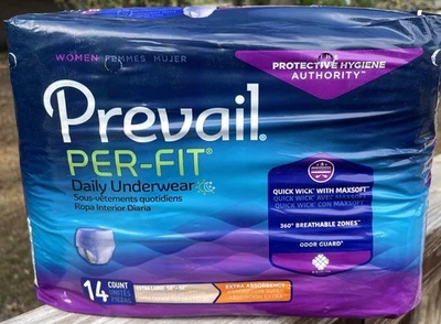 "Ropa interior diaria Prevail Per-Fit mujer adulto XL 58-68"" absorción extra 14 unidades" Foto 1 de 4