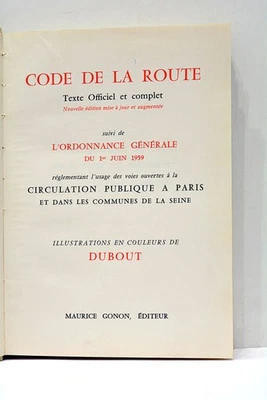 CODE DE LA ROUTE ILLUSTRATIONS PARIS 1959 - Photo 1/4
