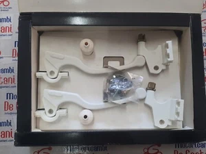 COPPIA LEVE SUPPORTO FRENO FRIZIONE ENDURO CROSS MOTO CICLOMOTORE d. 22 BIANCO - Bild 1 von 2