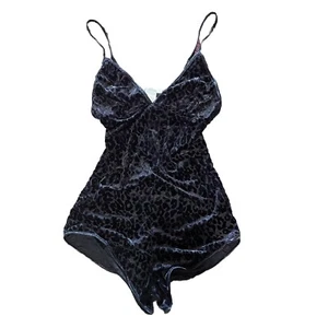 Bozzolo Vintage Leopard Samt Body Y2k Damen Größe Small Gepard Einteiler - Bild 1 von 5